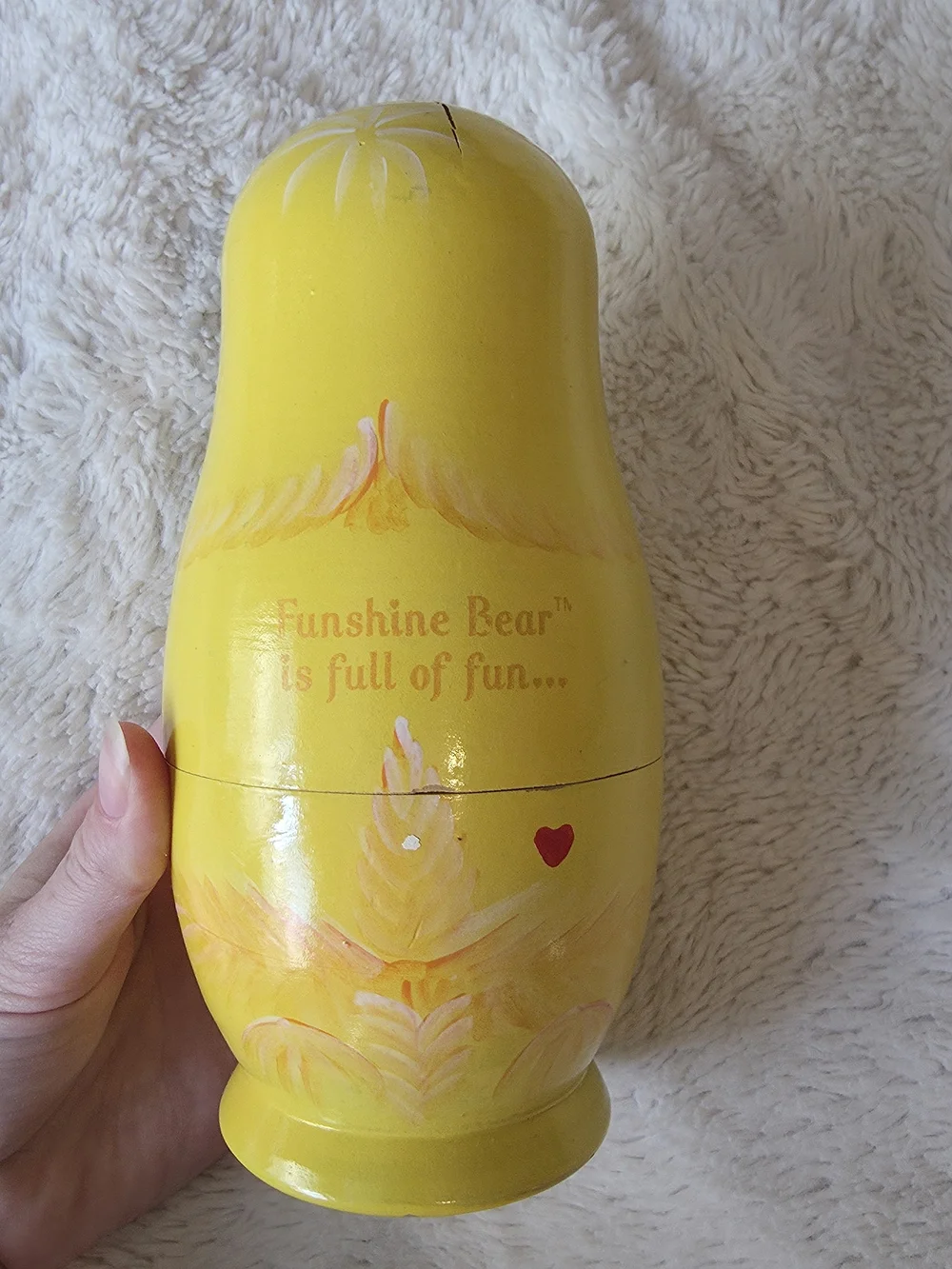 Care Bears Sunshine Bear Wooden Nesting Doll 1pc 6 in 2003